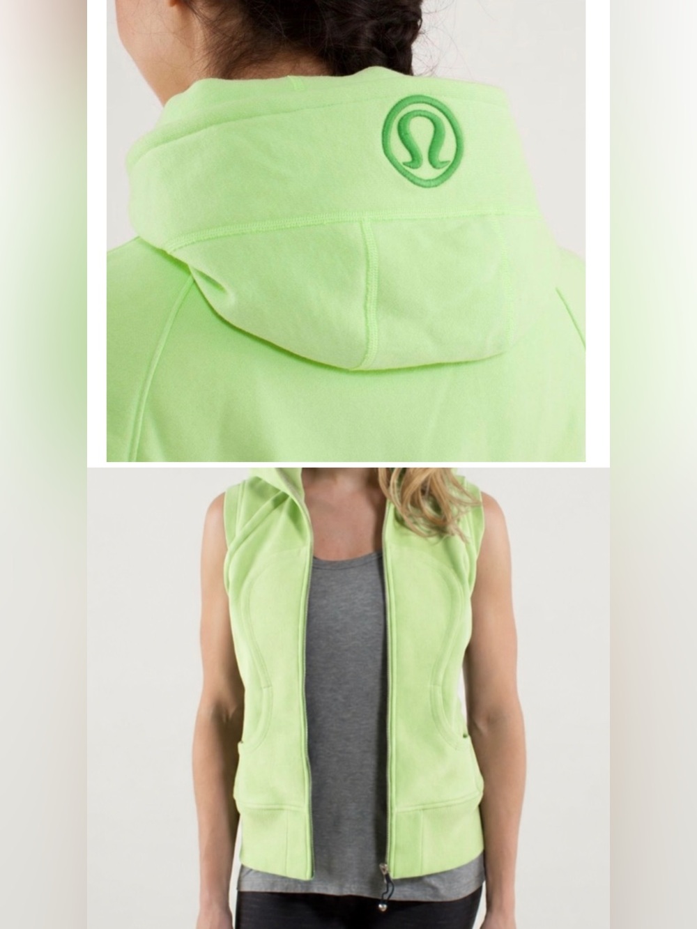 Lululemon RARE Scuba Sleeveless Hoodie Vest Suns Out Guns Out Pastel Lime Green
